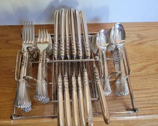 Silverplated Silverware with serving tray