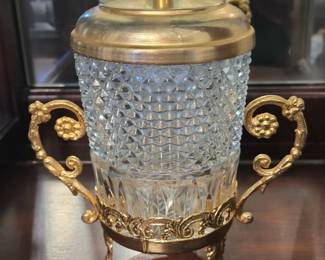 Ice Bucketgold platedDiamond cut Glass