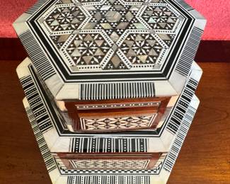 Mother of Pearl  inlaid graduated boxes 