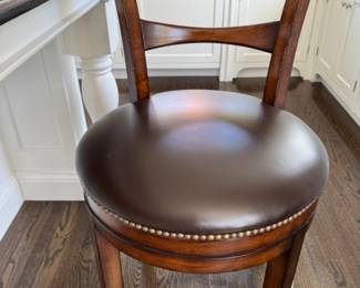 Leather swivel counter stools   37"h x 21"w x 25"d seat height 24"
