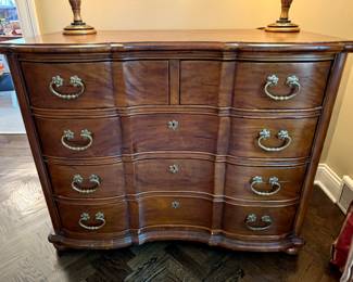 Beautiful serpentine front 5 drawer chest $800                           36"h x 45.5"w x 23"d                                      