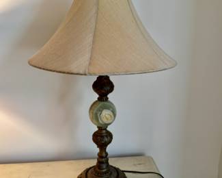 Table lamp with onyx ball 29"h 