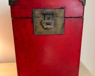 Chinese red box  14"h x 9.25" square