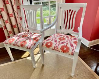 Six painted dining chairs  $1000 (originally $3700)            2 armchairs  & 6 side chairs