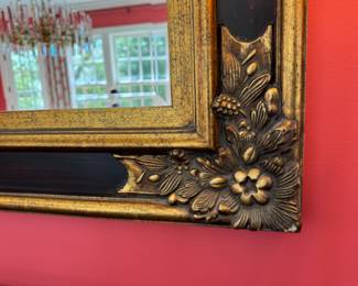 Black & gilt carved mirror  $375                                                           45"h x 33.5"w 