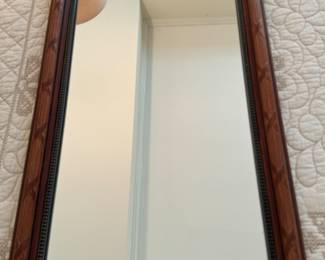 Wood framed mirror 27" x 15"