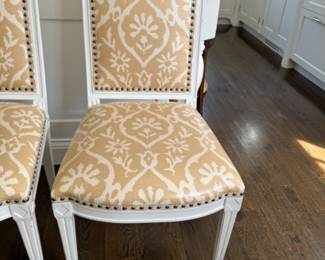 Pr. Hickory Chair Co. "Amsterdam" side chairs with vinylized upholstery  $575pr.  (originally $2700 pr.)                 36"h x 19"w x 23"d