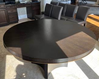 Willing to split set! Crate and barrel dining table AVAILABLE NOW! 1,000 for table alone (chairs are 950) 60 inch diameter 