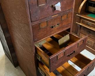Antique Oak Card File Cabinet