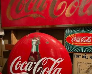 Vintege Coca Cola Signs, Button is 36"