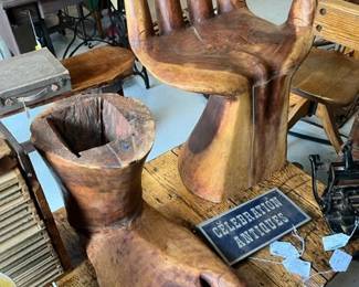 Carved Hand Chair & Foot