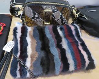 Overland Danish mink and leather handbag