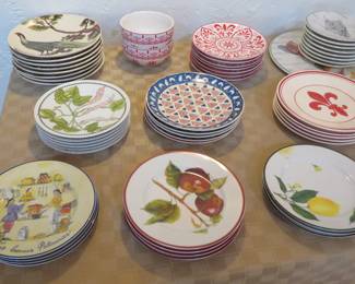 Williams - Sonoma plates, Pottery Barn pheasant plates