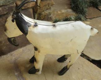 Metal garden goat