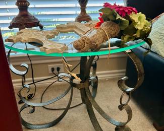 Metal and Glass Side Table