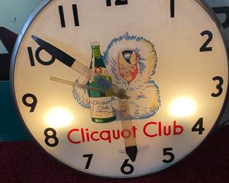 Circa 1940's Clicquot Club Pale Dry Ale Light-Up Clock