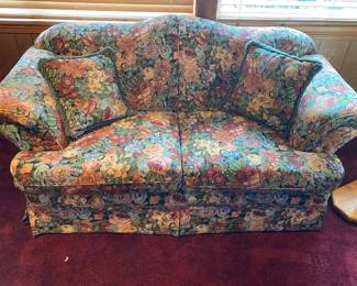 Multicolored Floral Upholstery Love Seat
