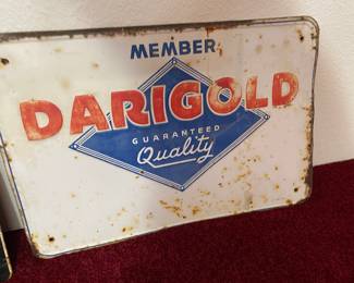 Circa 1950's Original DariGold Dairy Advertising Metal Sign