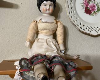 1800's Victorian Bisque and Cloth Doll