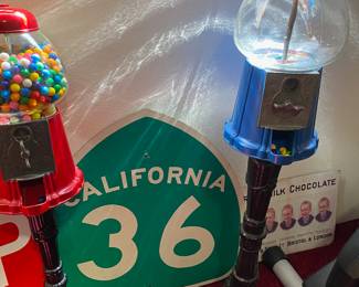Classic Red Gumball & Candy Machine with Stand, Classic Blue Gumball & Candy Machine with Stand