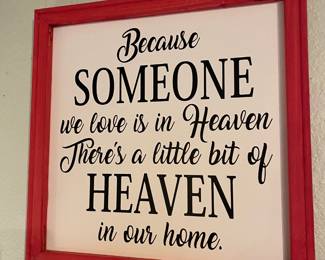 Framed Quote Artwork "Someone We Love is in Heaven"