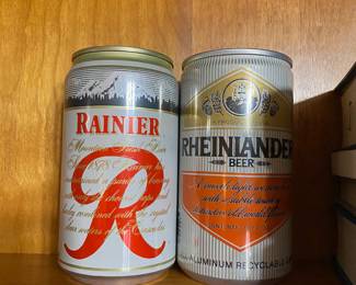 Rheinlander Beer Aluminum Pull Tab Can, Rainier Beer Can Bank