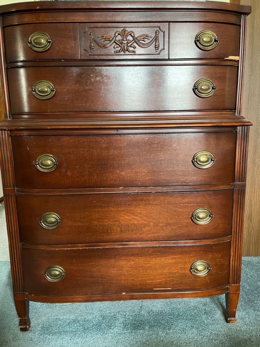 Antique mahogany highboy dresser - 1 of 5 pieces