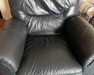 Leather rocking/reclining chair - navy