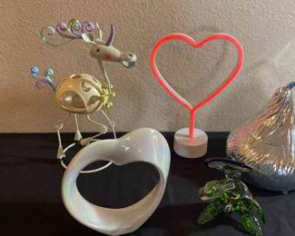 , Hearts, Hershey Kiss, Candy Dish, And A Drinking Sea Turtle Fun Collectibles Featuring A Unicorn, Hearts, Hershey Kiss, Candy Dish, And A Drinking Sea Turtle