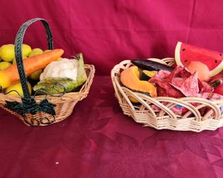 2 Paper Machete Fruit And Veggie Fill Baskets For Plant Shelf