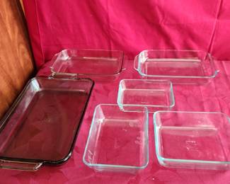 5pc Pyrex One Anchor Baking Dishes