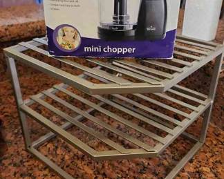 3Tiered Corner Metal Stand and Rival Mini Chopper
