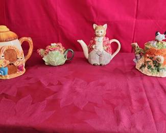 Four Country Tea Pots By Different Makers
