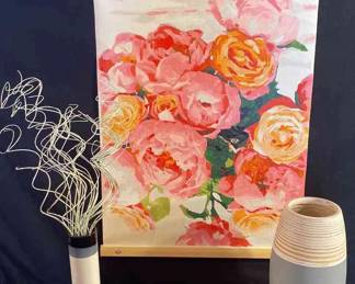 Floral Painting, Vases And Spoons
