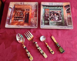 2 Certified International Serving Platters And Decorative Serving Utensils