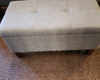 Light Grey Storage Bench Seat Ottoman