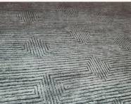   RESTORATION HARDWARE LABYRINTH HAND-KNOTTED RUG             9 x 12  Washed Black/Silver  
