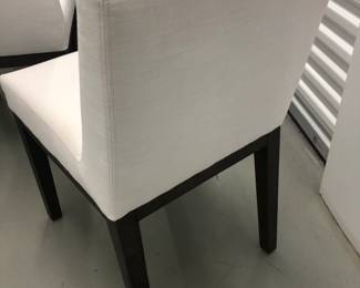 NOW:  $400   WAS $895    RESTORATION HARDWARE - MORGAN SIDE CHAIRS (SET OF 6)  White Perennials Performance Textured Linen Weave