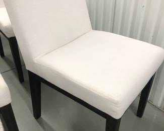 NOW:  $400 WAS $895    RESTORATION HARDWARE - MORGAN SIDE CHAIRS (SET OF 6)  White Perennials Performance Textured Linen Weave