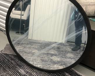 RESTORATION HARDWARE Metal Floating Round Mirror (still with protective cover on Mirror)  approx.  36" Diameter
