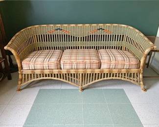 Karpen Rattan Sofa 