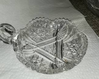 Cut glass candy dish