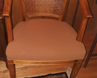 Pair of Henredon cane-back accent chairs