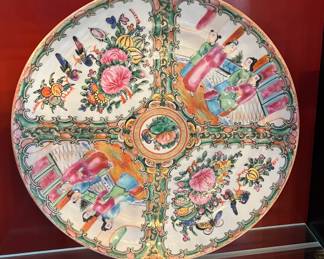 Antique Chinese rose famille 7-1/2" plate. $15