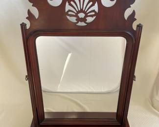Georgian-style dressing table or dresser-top tilting mirror with two drawers. Mother used it atop a dresser in her walk-in closet. Delightful.
