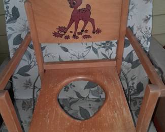 Vintage Children's Wooden Potty Chair