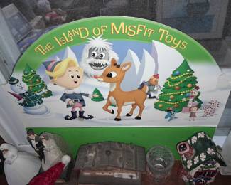 ORIGINAL Rudolph And The Island Of Misfit Toys Cardboard Store Display Sign