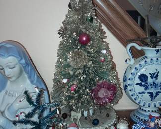 Antique Bottle Brush Christmas Tree Decoration