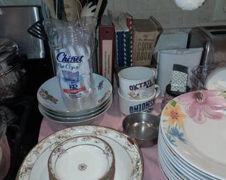 Assorted Kitchenware (China, Glassware, Dishes, Coffee Mugs, Etc.)