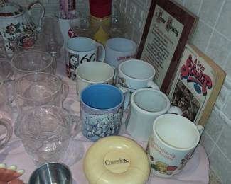 Assorted Kitchenware (China, Glassware, Dishes, Coffee Mugs, Etc.)